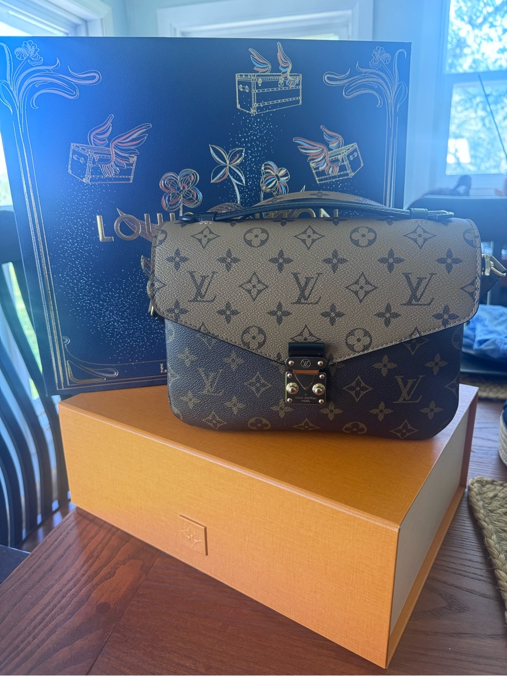 Louis Vuitton Two-Tone Monogram Pochette in Brown and Dark Brown